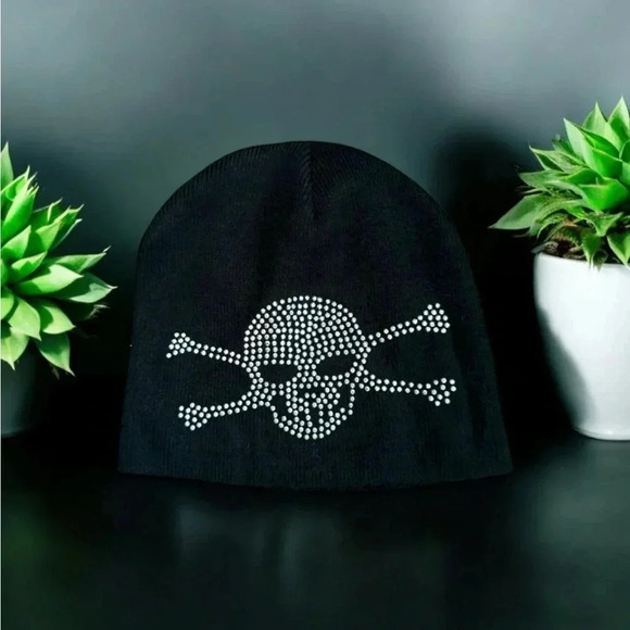 💎💟Adult |  Vintage Skull Beanie - Picture 7 of 16